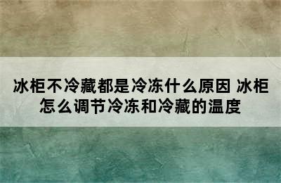 冰柜不冷藏都是冷冻什么原因 冰柜怎么调节冷冻和冷藏的温度